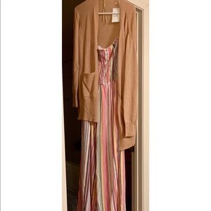 Multi-color striped strapless Romper